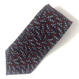 Preswick & Moore TALL MAN All Silk Burgundy Abstract Geometric Tie Vintage